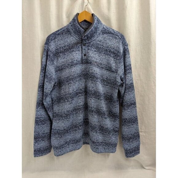Eddie Bauer Men's Large Radiator Fleece Mock Neck Snap Pullover Blue G13 - Picture 1 of 9